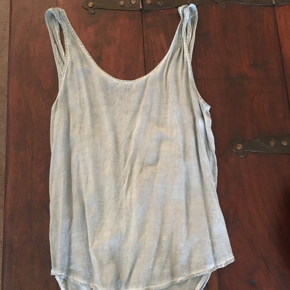 Crescent Scooped Back Tank, Smoke XS